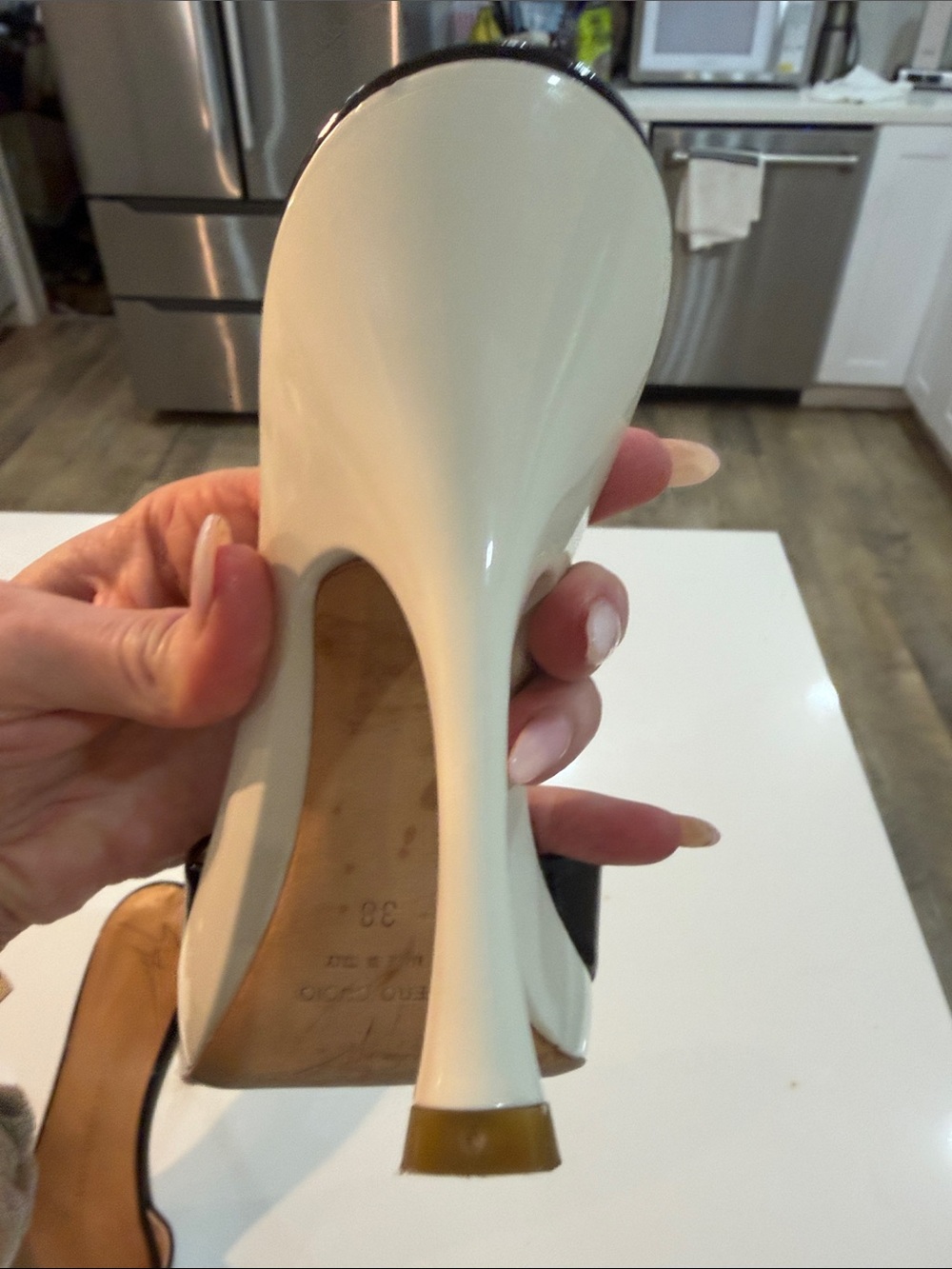 Giuseppe Zanotti Black Patent Leather Open-Toe Mule 👠 vintage Y2K - Picture 9 of 16